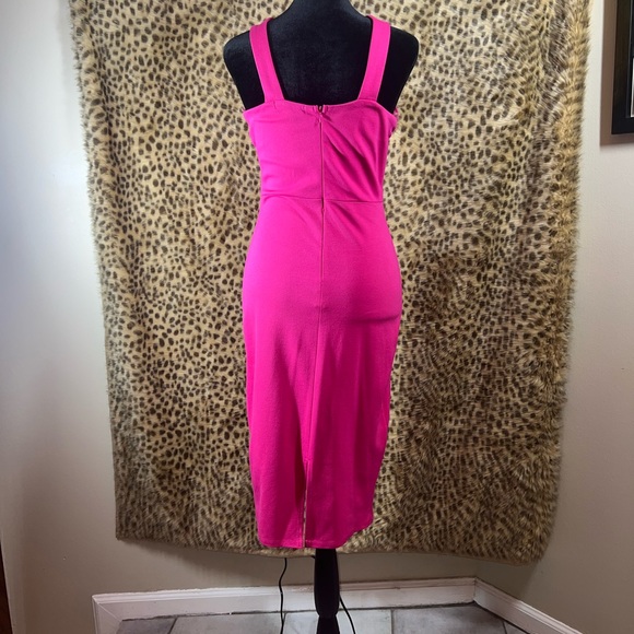 Fuchsia Halter Criss Cross Dress - Picture 3 of 3